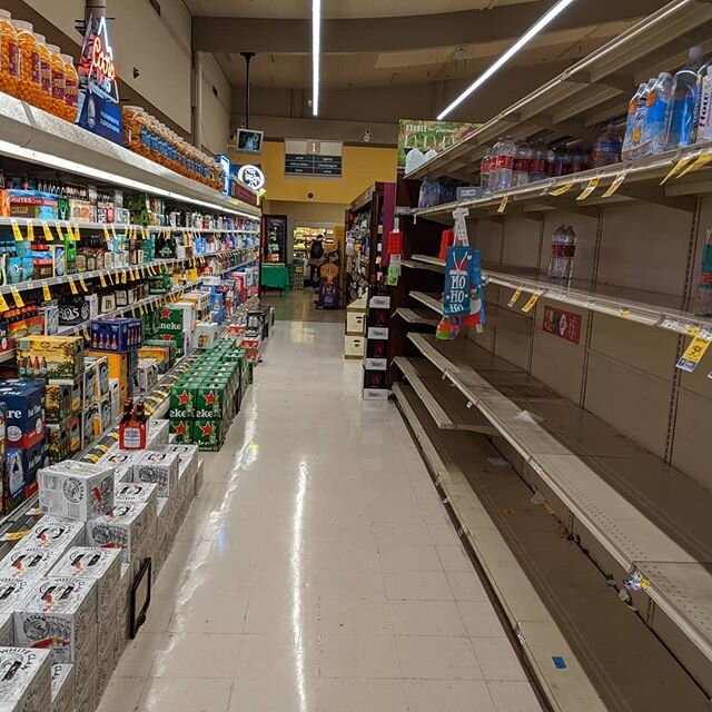 The bottled water is sold out, but the beer fridge is full. People know water comes out of the taps, right?