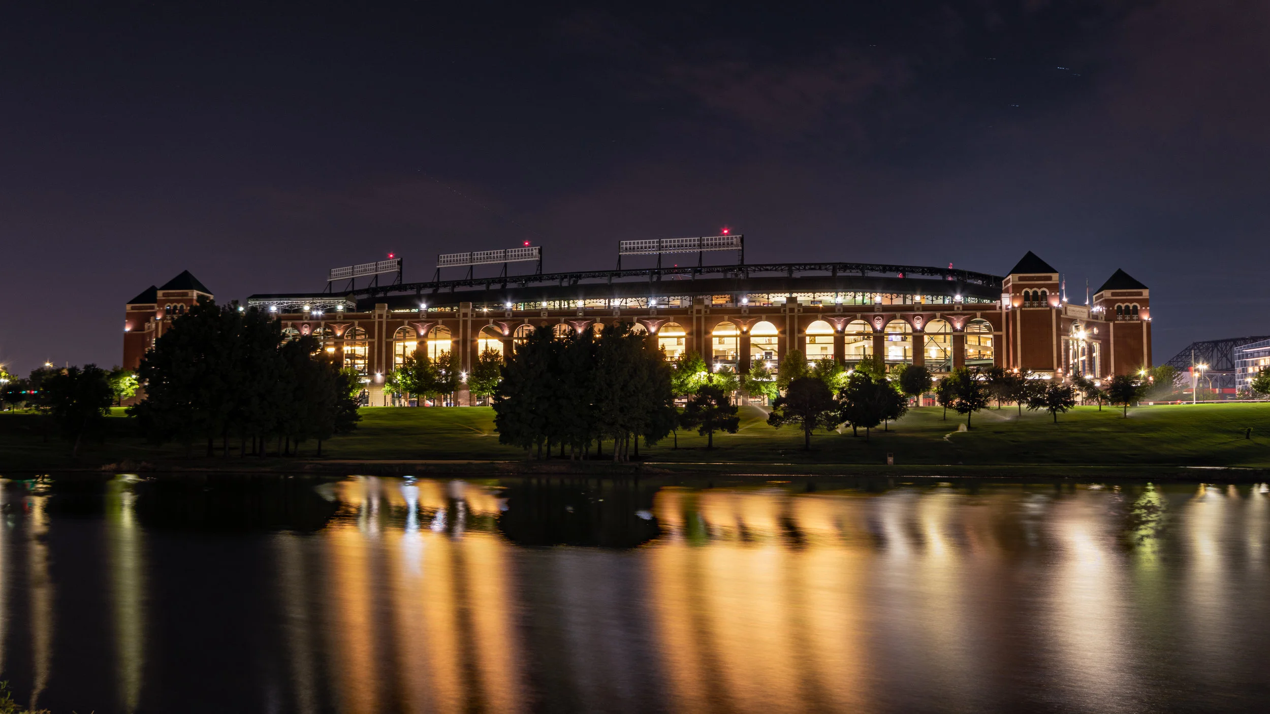 Globe Life Park and Mark Holtz Lake