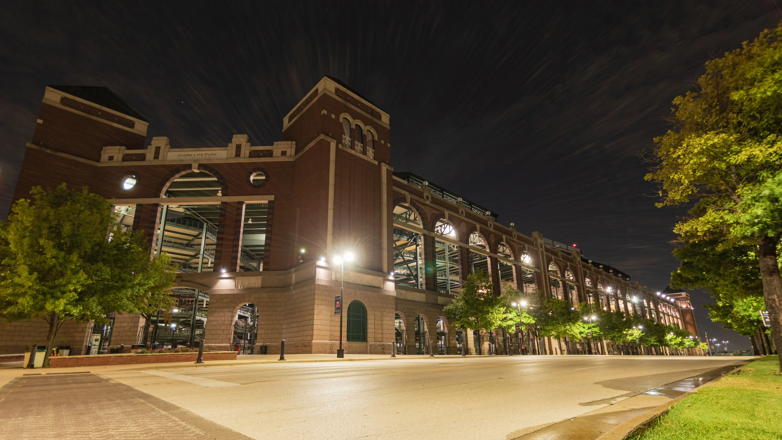 Globe Life park on Nolan Ryan Express Way