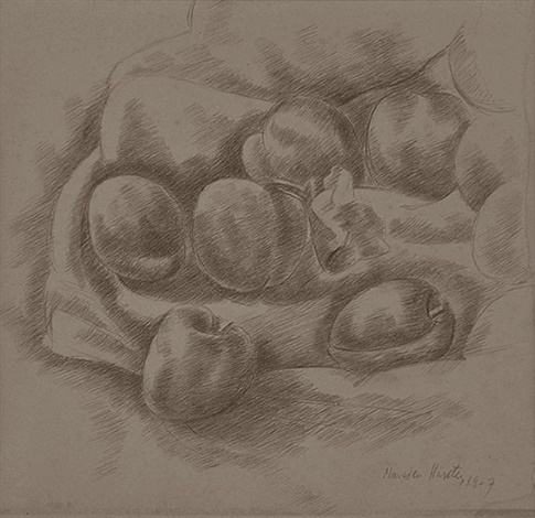 Pencil drawing of pomegranates