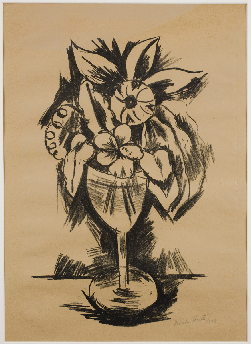 Drawing of flowers in goblet