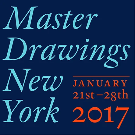 Graphic reading “Master Drawings New York. January 21st - 28th 2017” on blue background