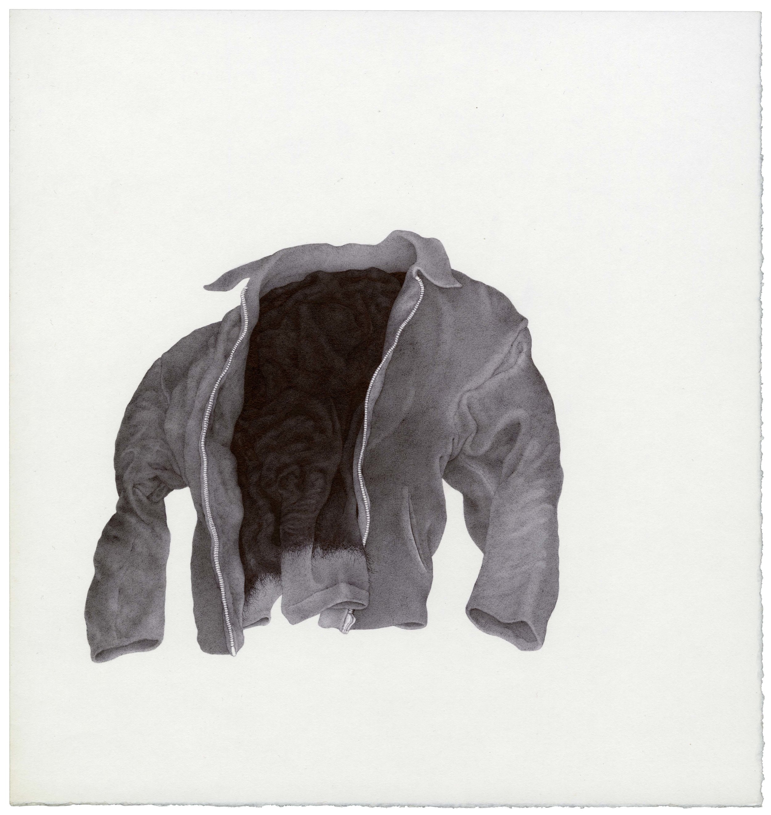 Drawing of a dark jacket floating in air