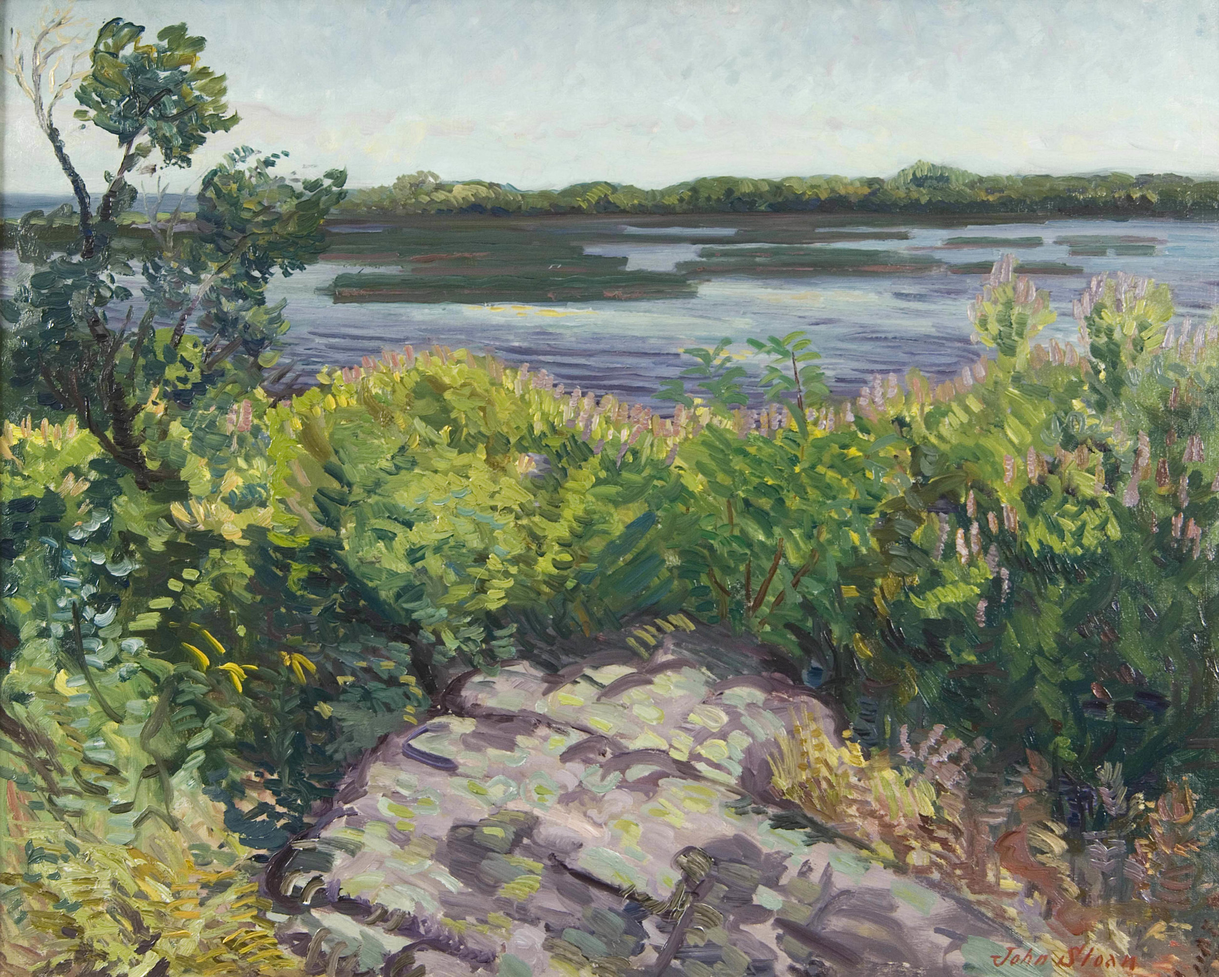 Image of view of Niles Pond in Gloucester, Massachusetts by John Sloan
