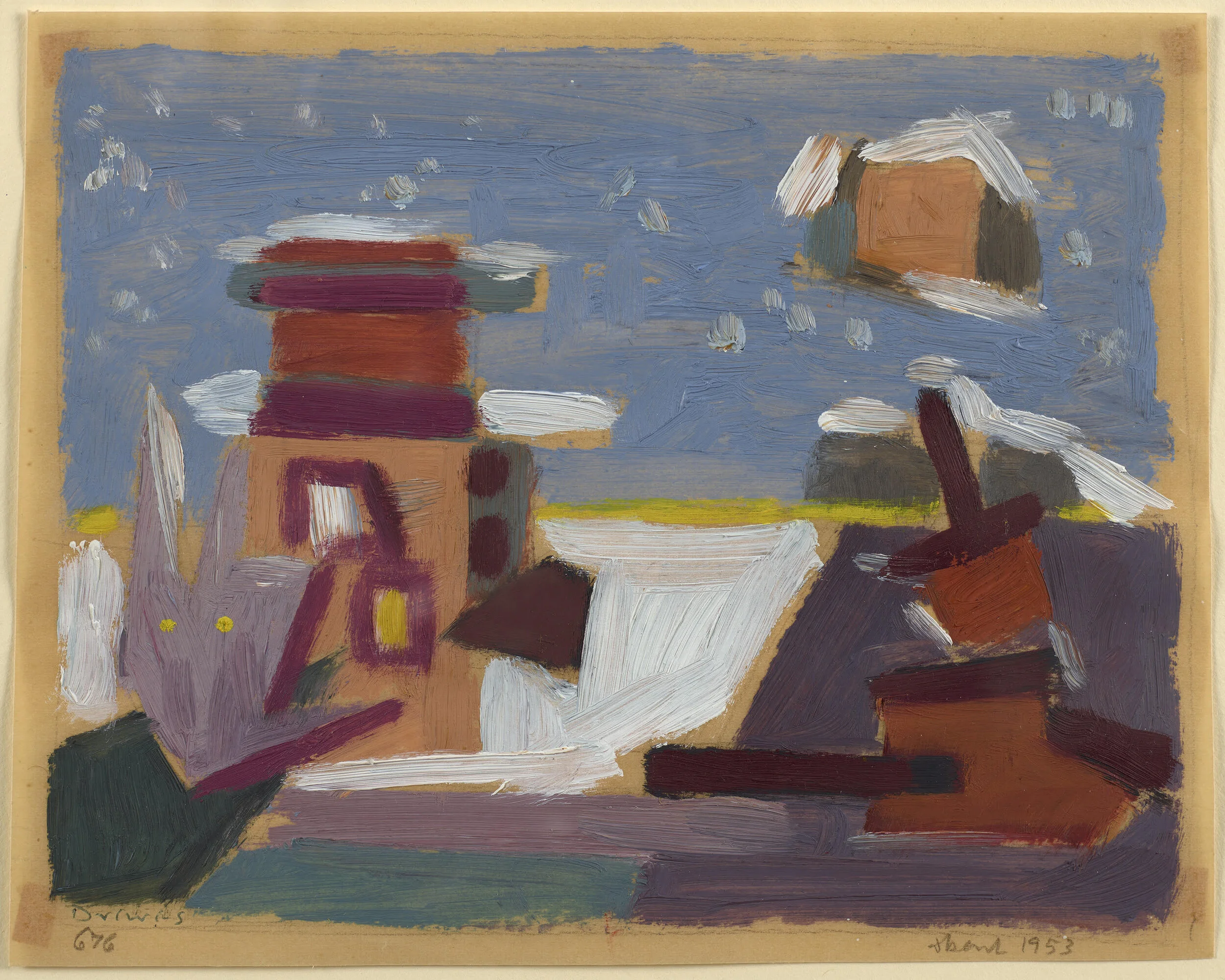 painting of tugboat in the water