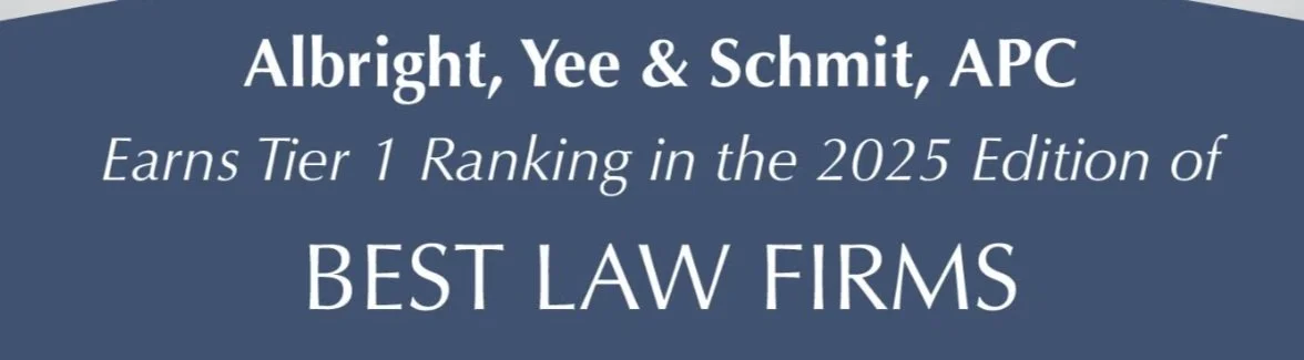 Albright, Yee & Schmit, APC Earns a Tier-1 Ranking in the 2025 Edition of Best Law Firms