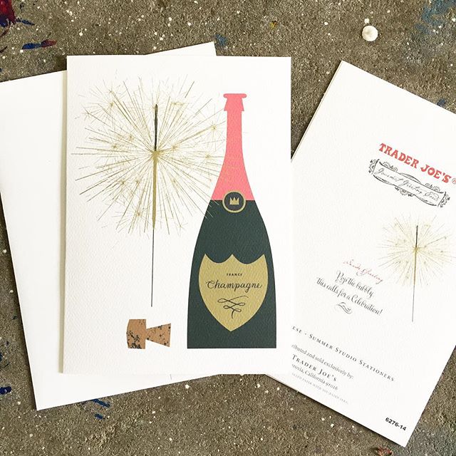 Our champagne design was picked up by @traderjoes. Finally, a place where you can actually buy champagne along with the card. Of course, if you want the real (letterpress) deal, you're gonna have to get that from us.