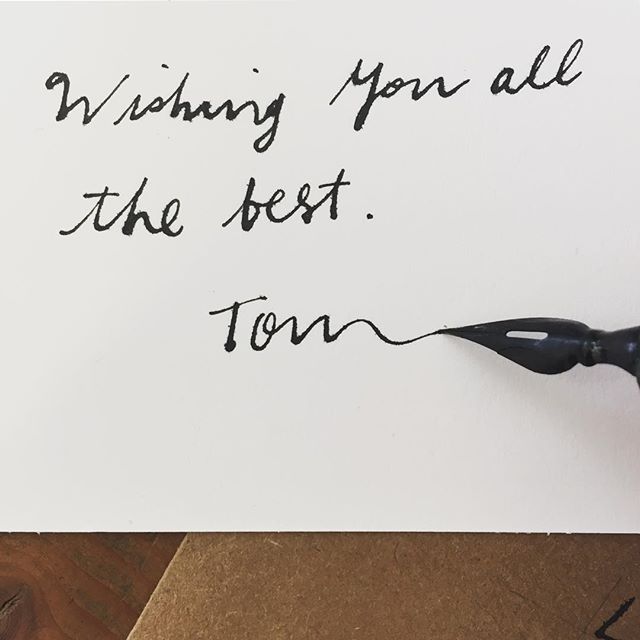 Writing some #congratulations to a nice client. #handwriting #script #512b #inky #nibpen #indiaink