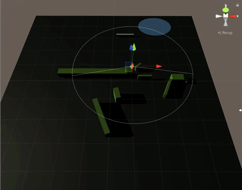 Initial prototype demonstrating enemy range of vision tied to day/night cycle.