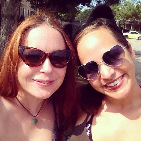 Time with my bestie. Loving my heart sunglasses from Paige!