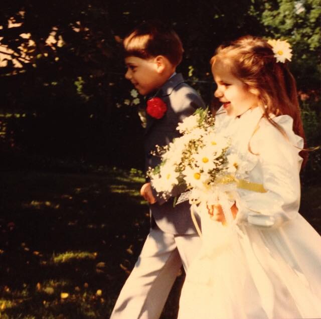 Feeling famous as the flower girl at my mom's wedding. 