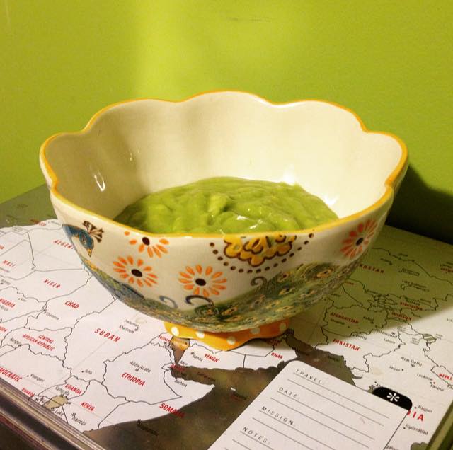 My homemade deep conditioner (avocado, banana, honey, olive oil).