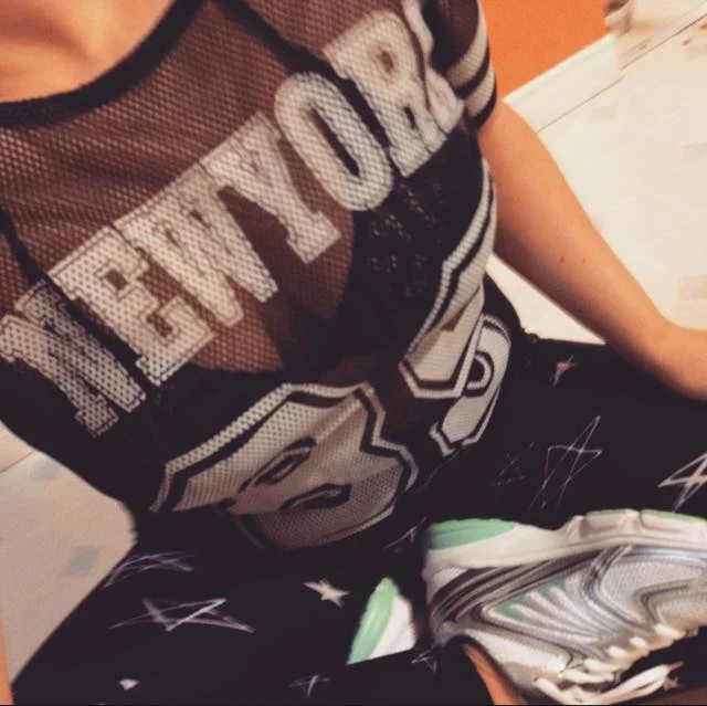 First mesh shirt! Anything to showcase my girls.