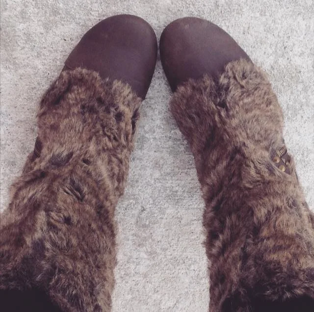 Bought myself faux fur boots because they bring me closer to my dream of being an adorable furry creature instead of a dreaded human.