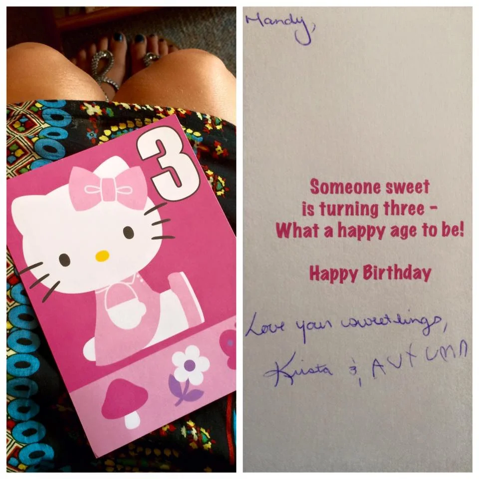 An adorable card from sweetlings Krista & Autumn to celebrate the 3rd Birthday of Too Good Triangles