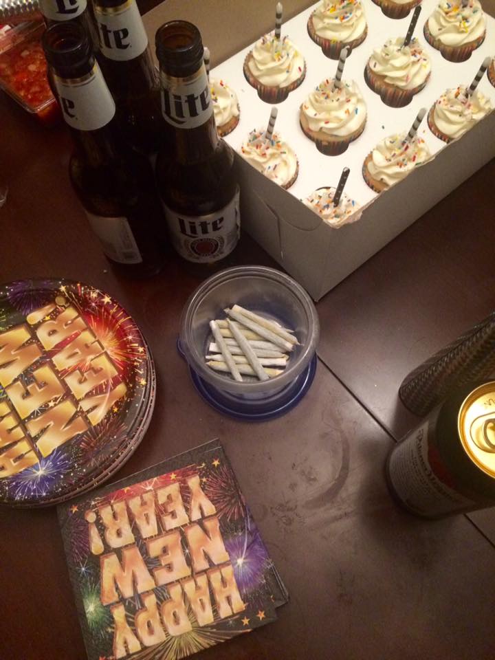 One of five NYE stops before midnight. That's a bowl of joints! Haha!