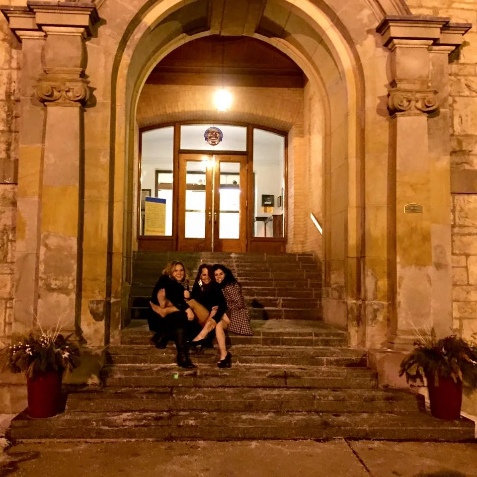 Birthday shenanigans. Hanging at our old high school (GCI) after the club 