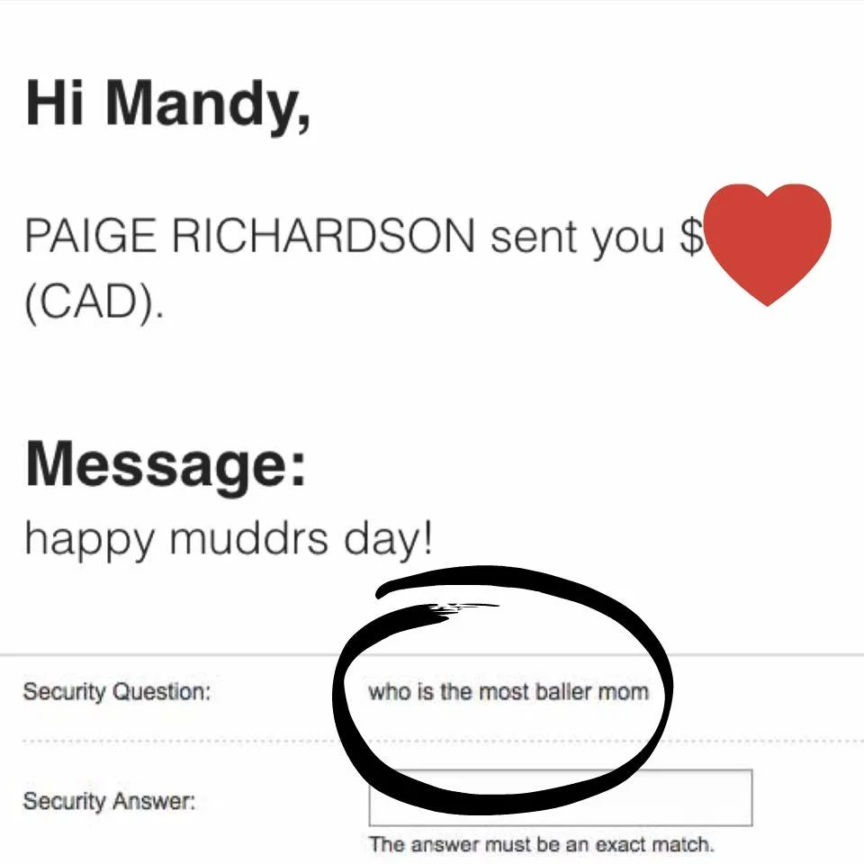 Sweet gift and message from Paige for Mother's Day