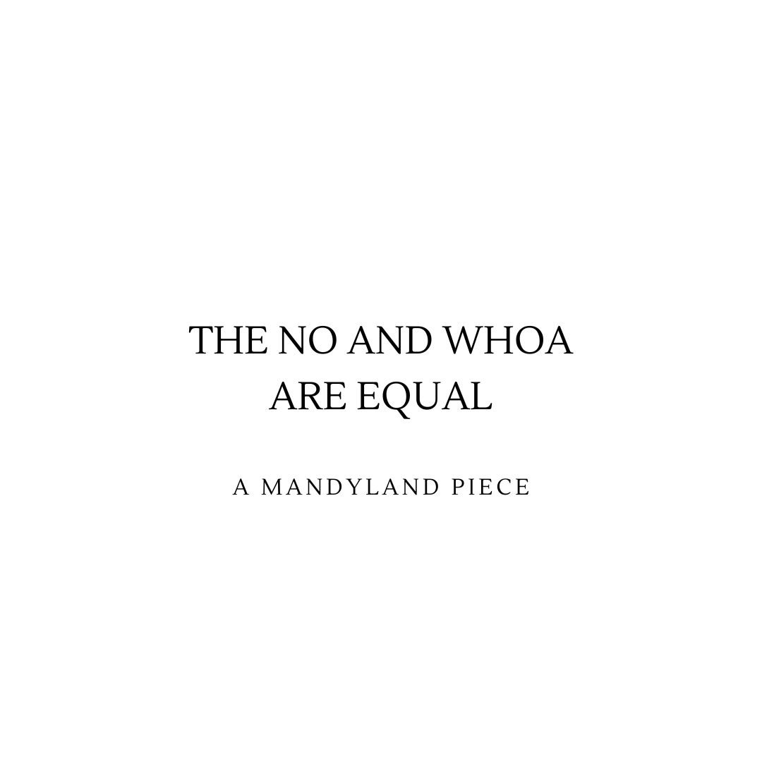 The NO And WHOA Are Equal (An Essay)