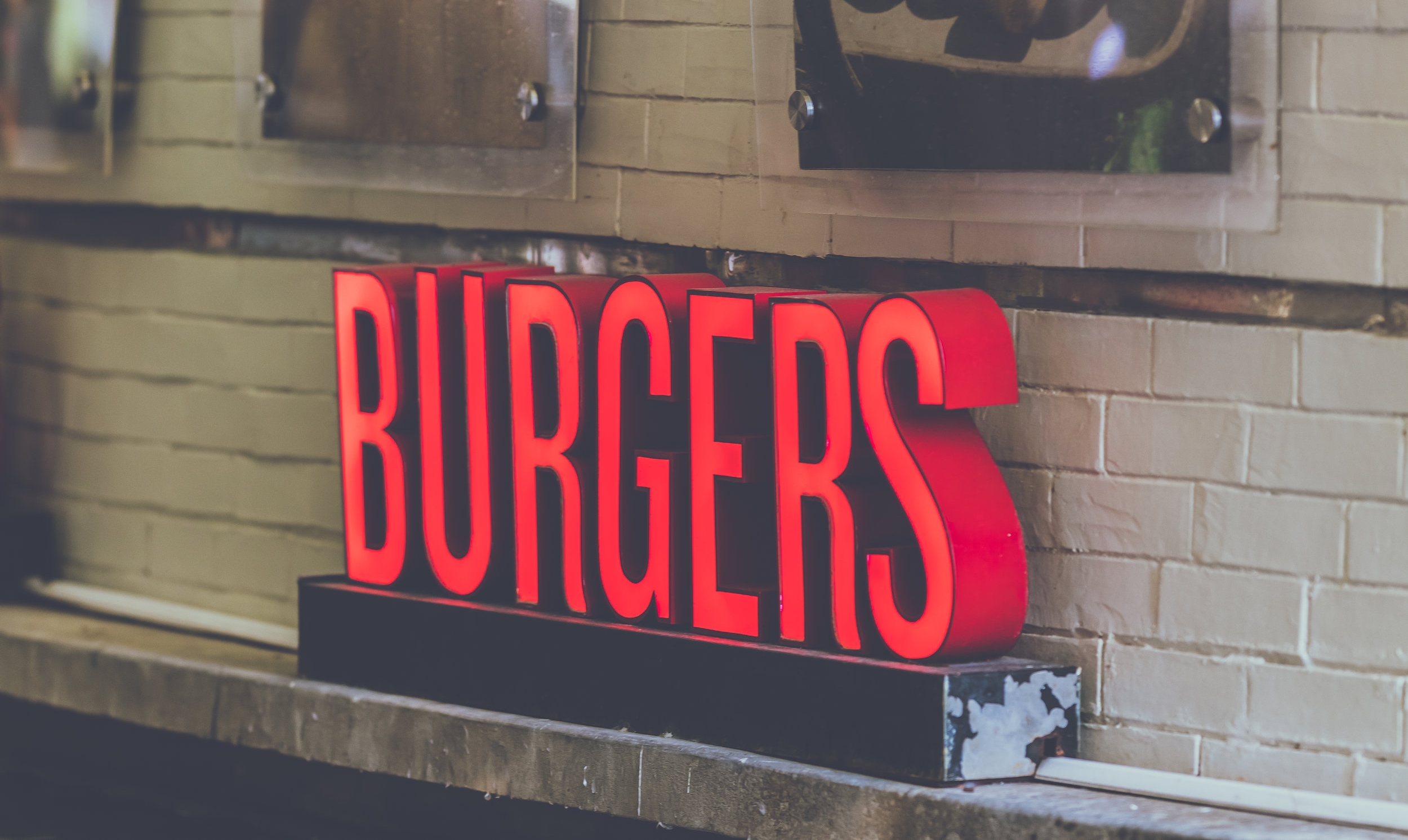 Sign advertising burgers