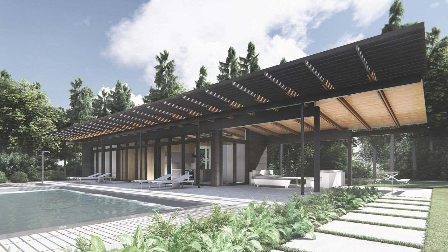 The roof overhangs of this pavilion will blur the boundary between in and out and will provide poolside respite. The roof stretches westward, creating the perfect spot to take in the sunset over Lake Michigan.