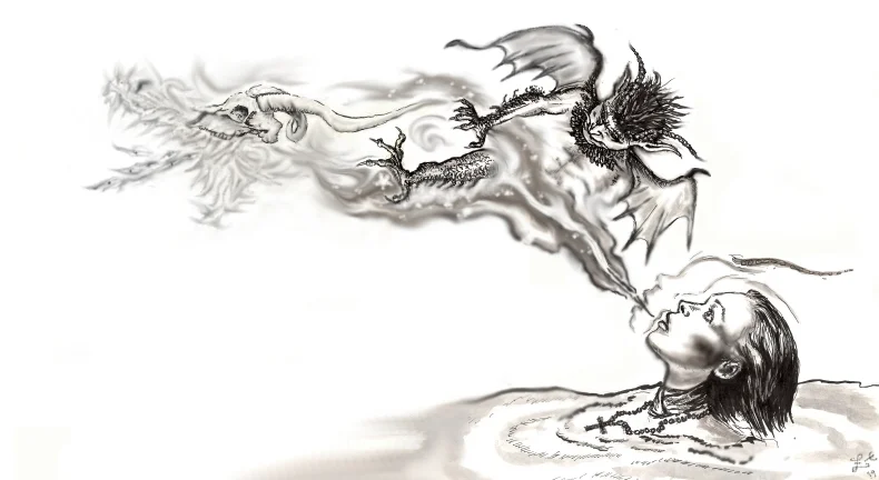 The Breath of Jeanne. Artwork by Brian Lake.