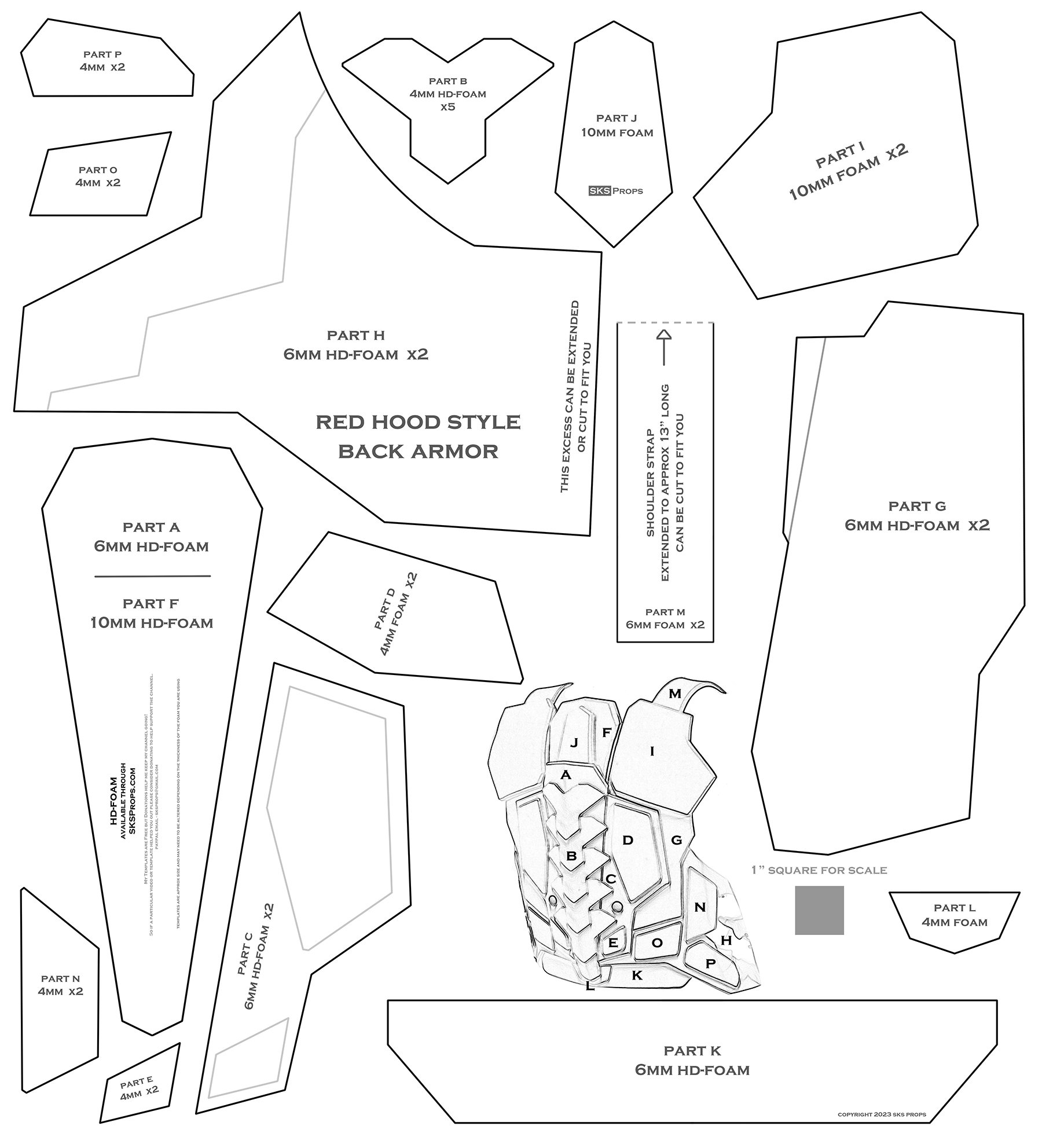 Slayer's Chainsaw PDF PDO Eva Foam Templates 