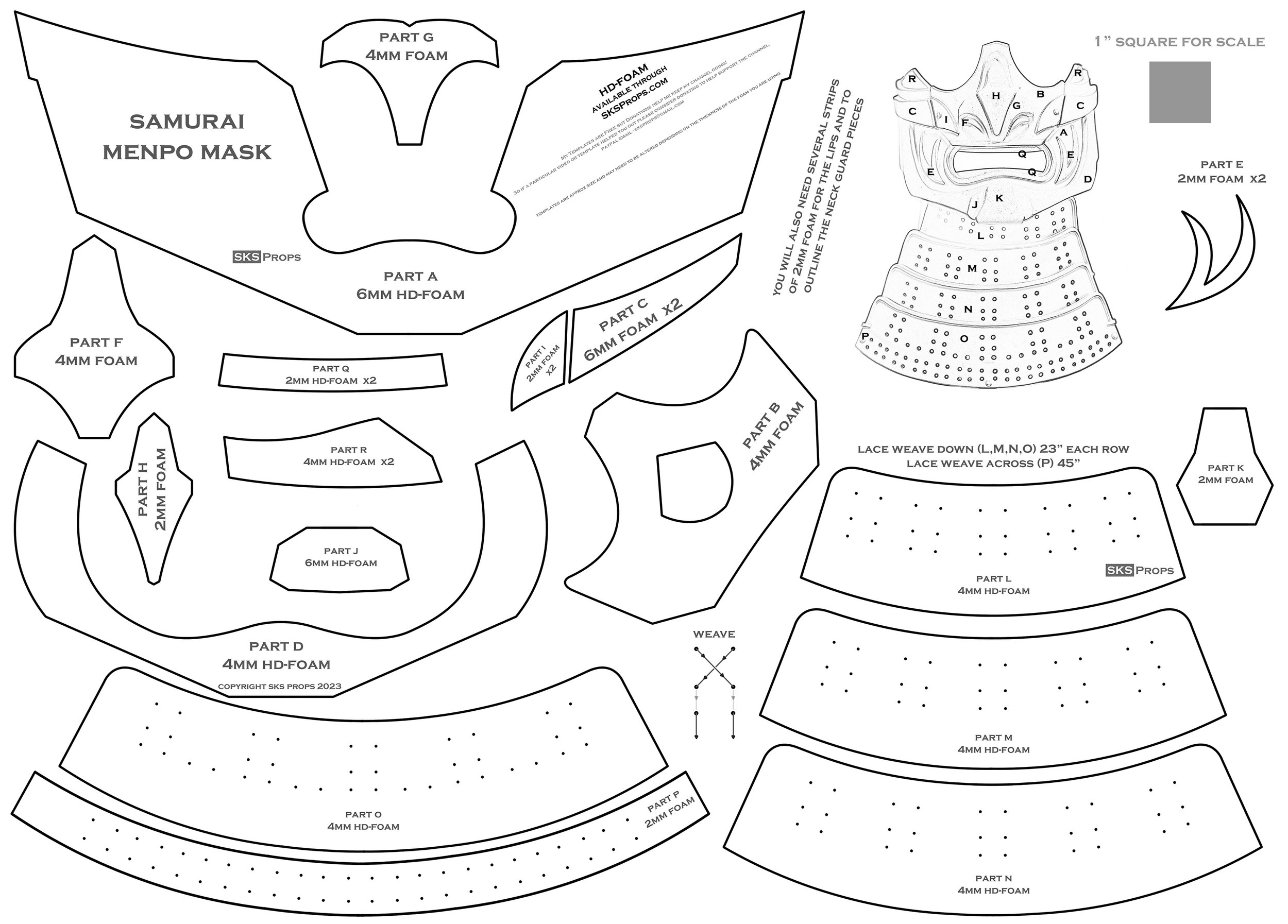 Slayer's Chainsaw PDF PDO Eva Foam Templates 