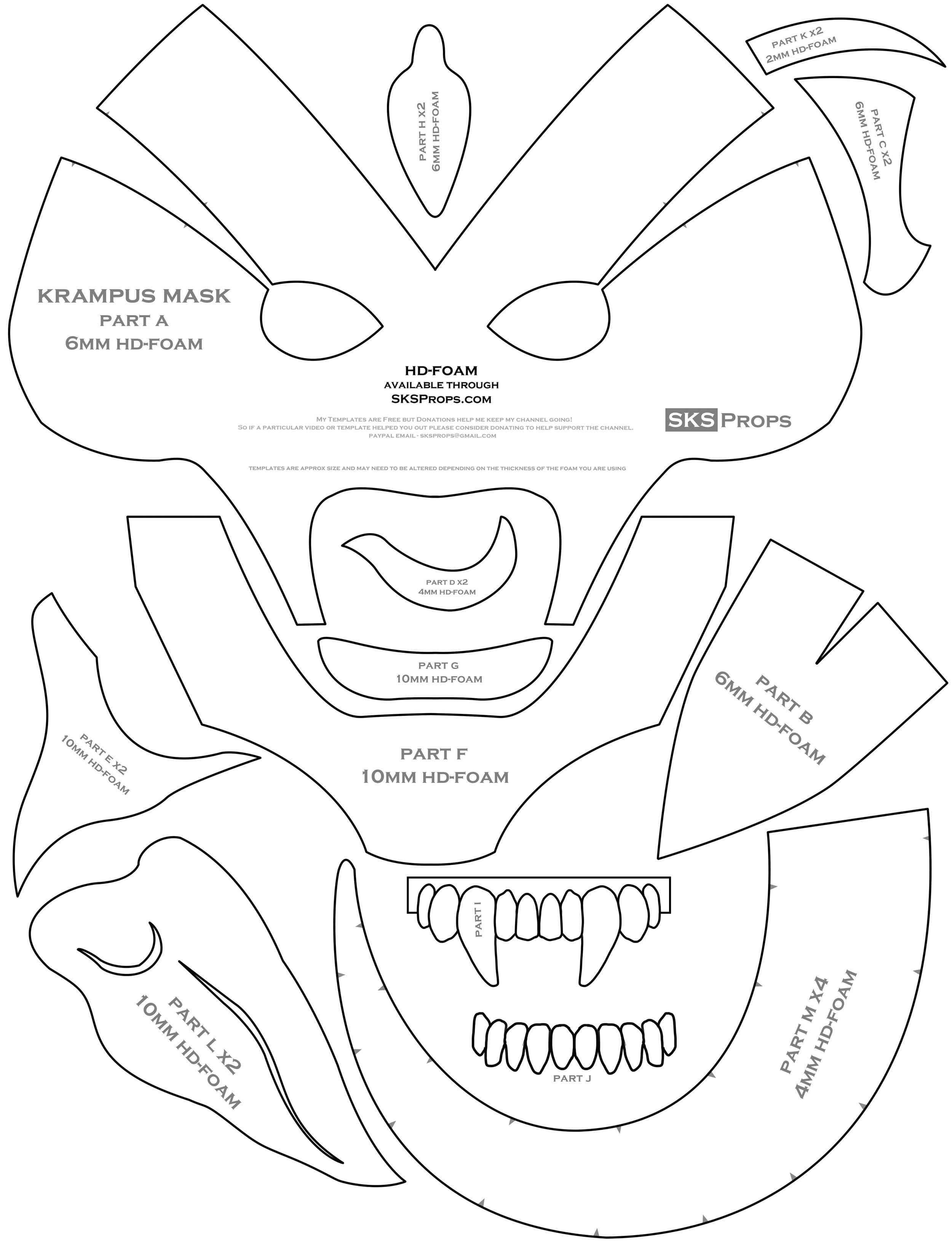 Eva Foam Mask Template Free Printable Templates