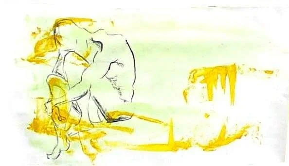 2001 ink, gouache, charcoal, oil pastel on paper