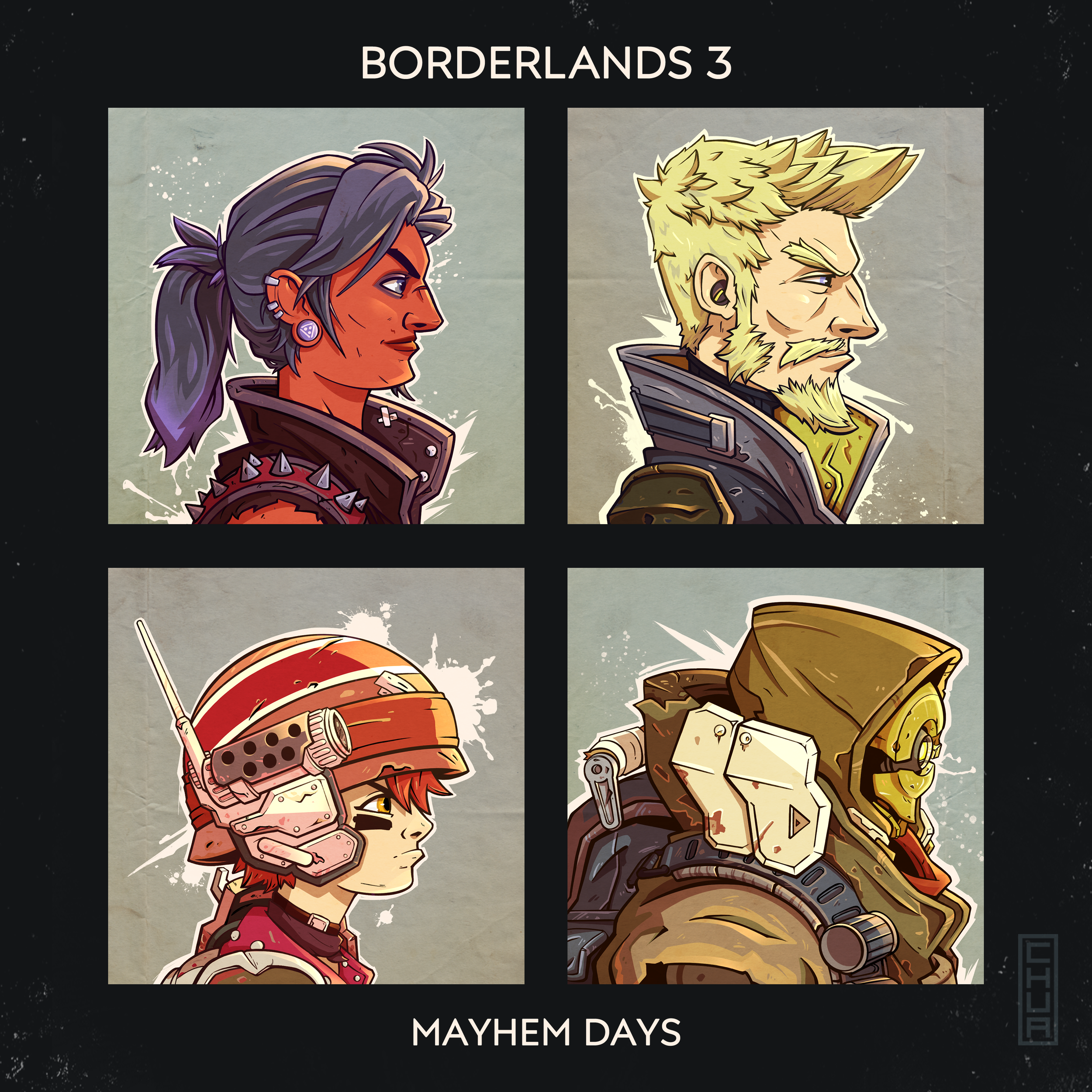 Fan art I made for Borderlands 3 that I chipped away on over some lunch breaks during development while leading up to the launch of our game!