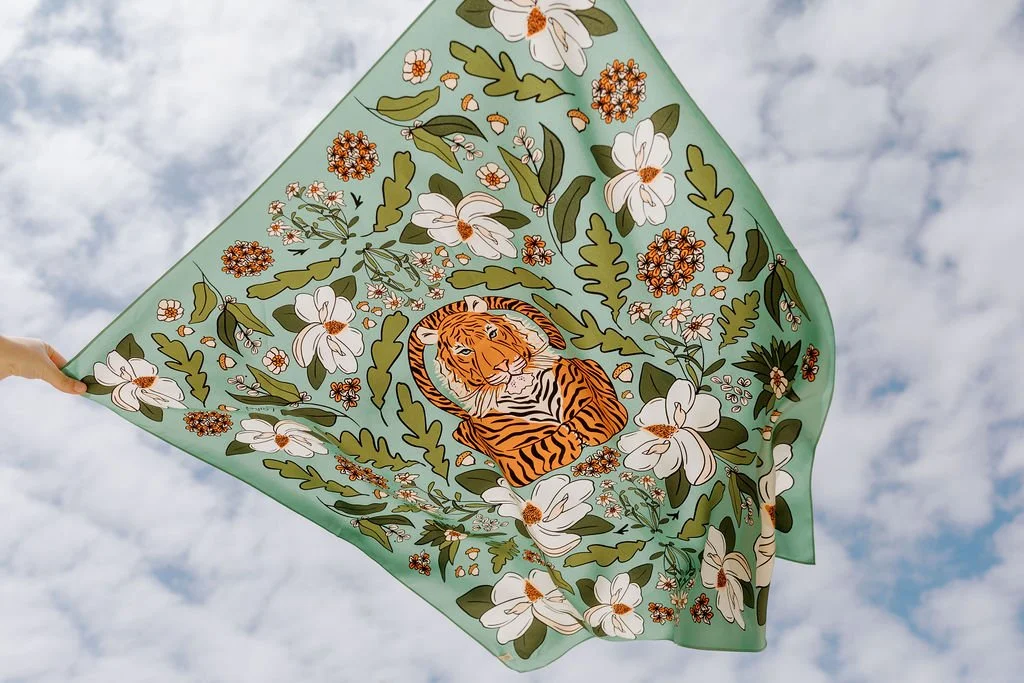 a best day scarf tiger floral magnolia