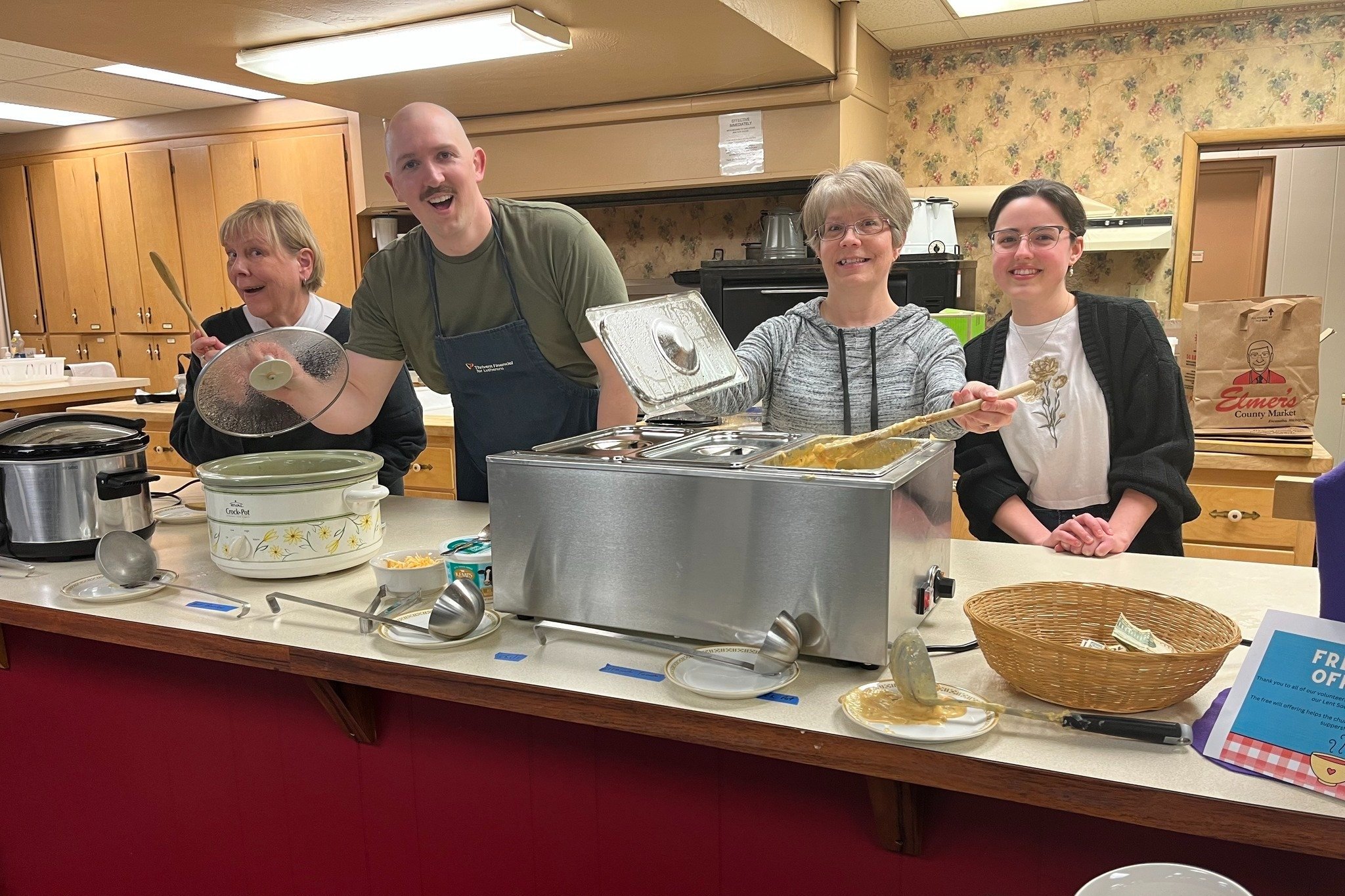 Servers at a Lenten Midweek Soup Supper