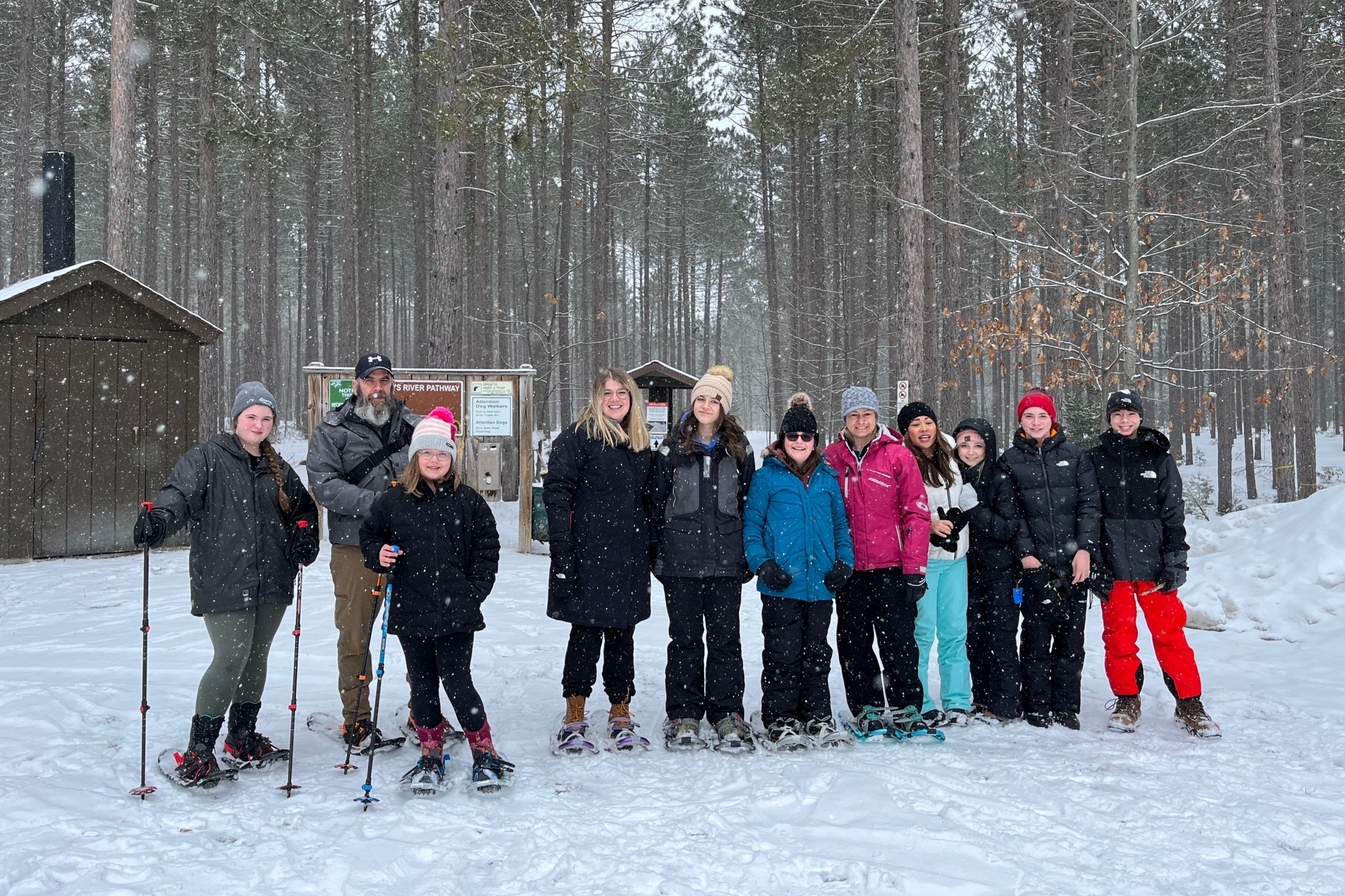 Confirmation students snowshoeing in a beautiful Upper Michigan winter!