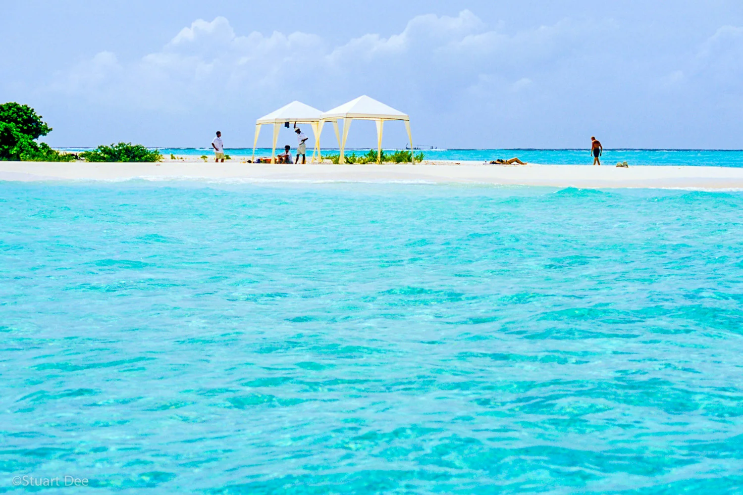 Tents on island, Maldives