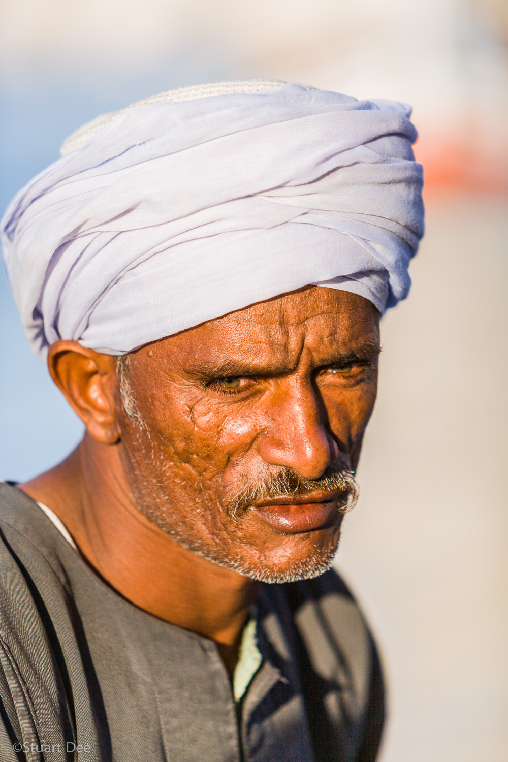  Portrait of boatman on a felucca, Nile River, Egypt 