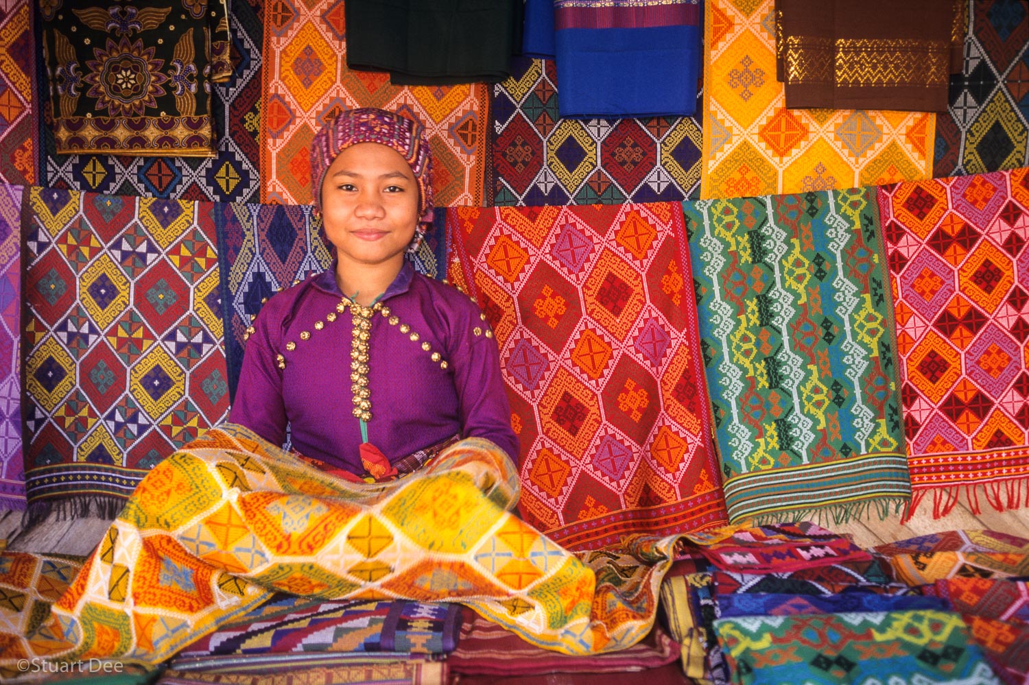  Yakan woman with yakan weave cloths, Zamboanga, Philippines 