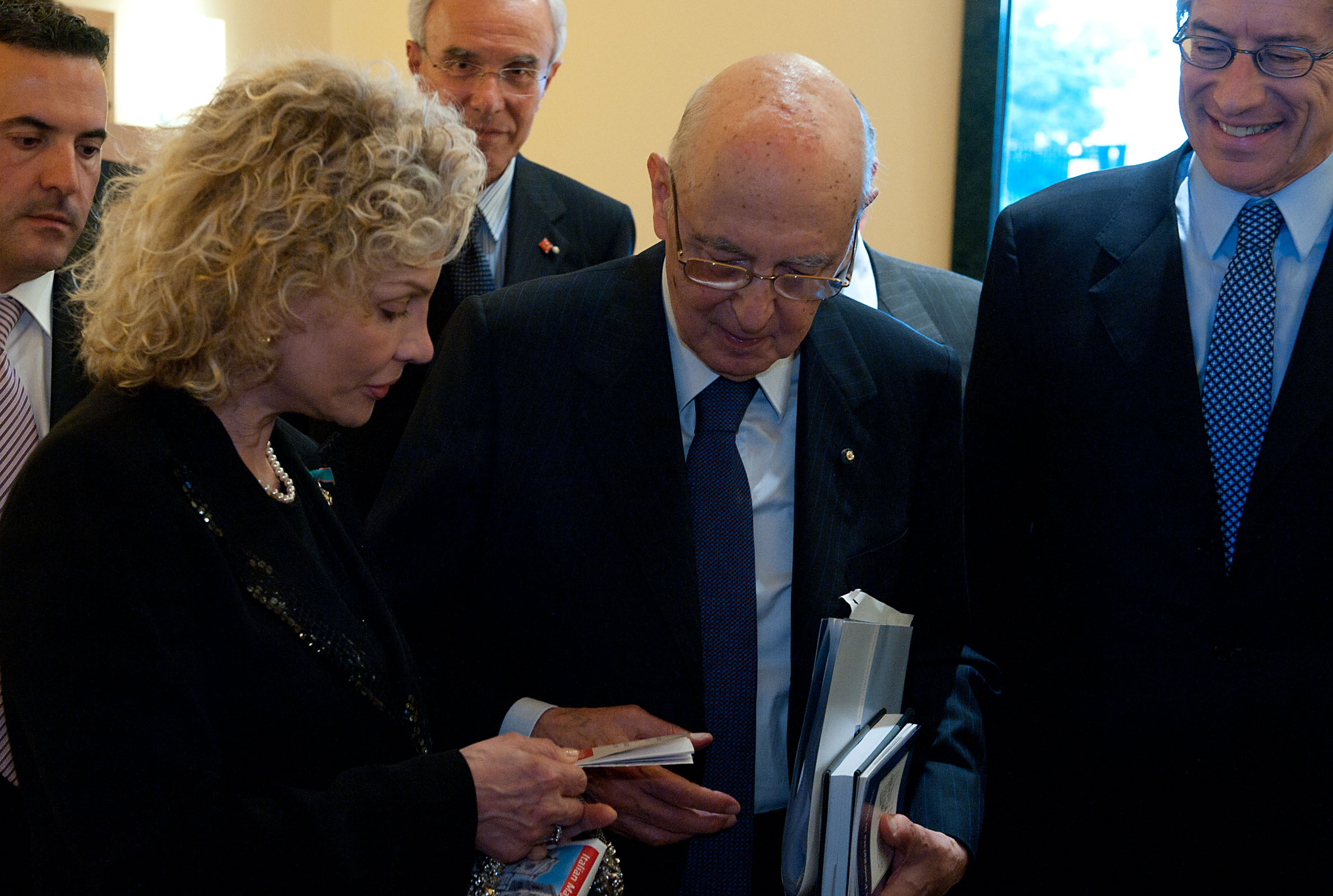 Dr. Paola Lorenzi and President of the Italian Republic Hon. Giorgio Napolitano, Washington, D.C.