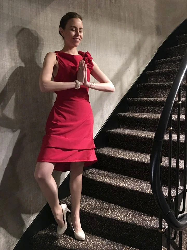 Red Blonde and Wise dress