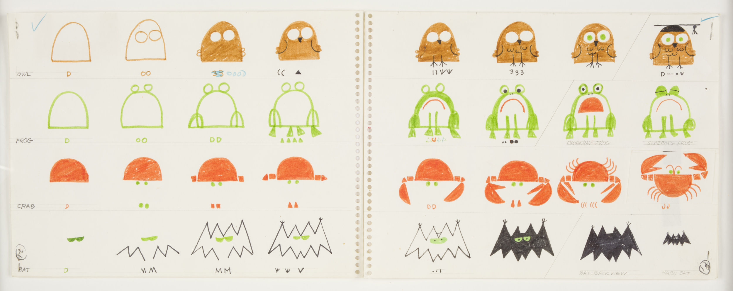 Mockup pages for Ed Emberley's Drawing Book of Animals, 1970 © Ed Emberley, used with permission.