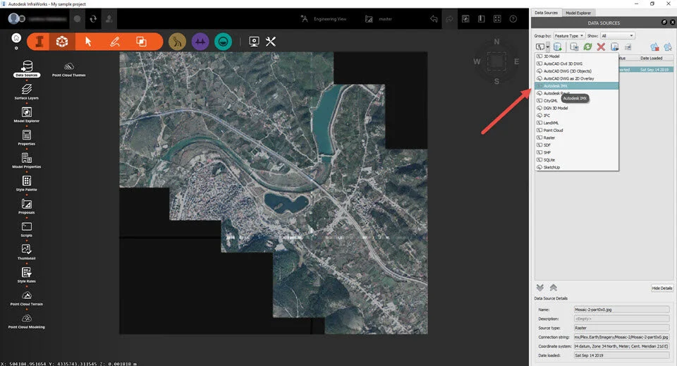 a) Choose to add a new “Autodesk IMX” data source.
