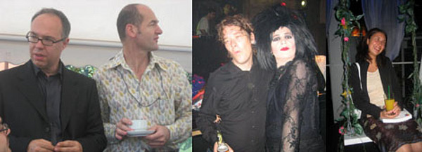 Left: Charles Esche and Vasif Kortun. Middle: Phil Collins and curator Xabier Arakistain. Right: Curator Natasa Petresin.
