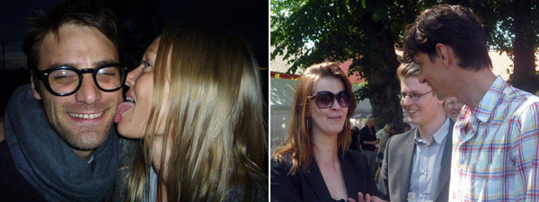 Left: Artist Paolo Chiasera and Momentum curator Marianne Zamecznik . Right: Momentum curators Aura Seikkula , Theodor Ringborg , and Christian Skovbjerg Jensen . (All photos: Power Ekroth )