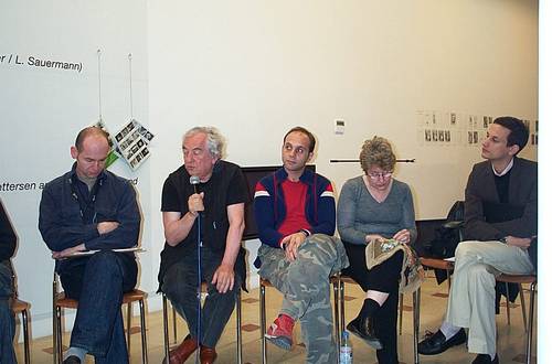From left to right: Vasif Kortun, Daniel Buren, Anton Vidokle, Martha Rosler and Jens Hoffmann. Picture: Power Ekroth