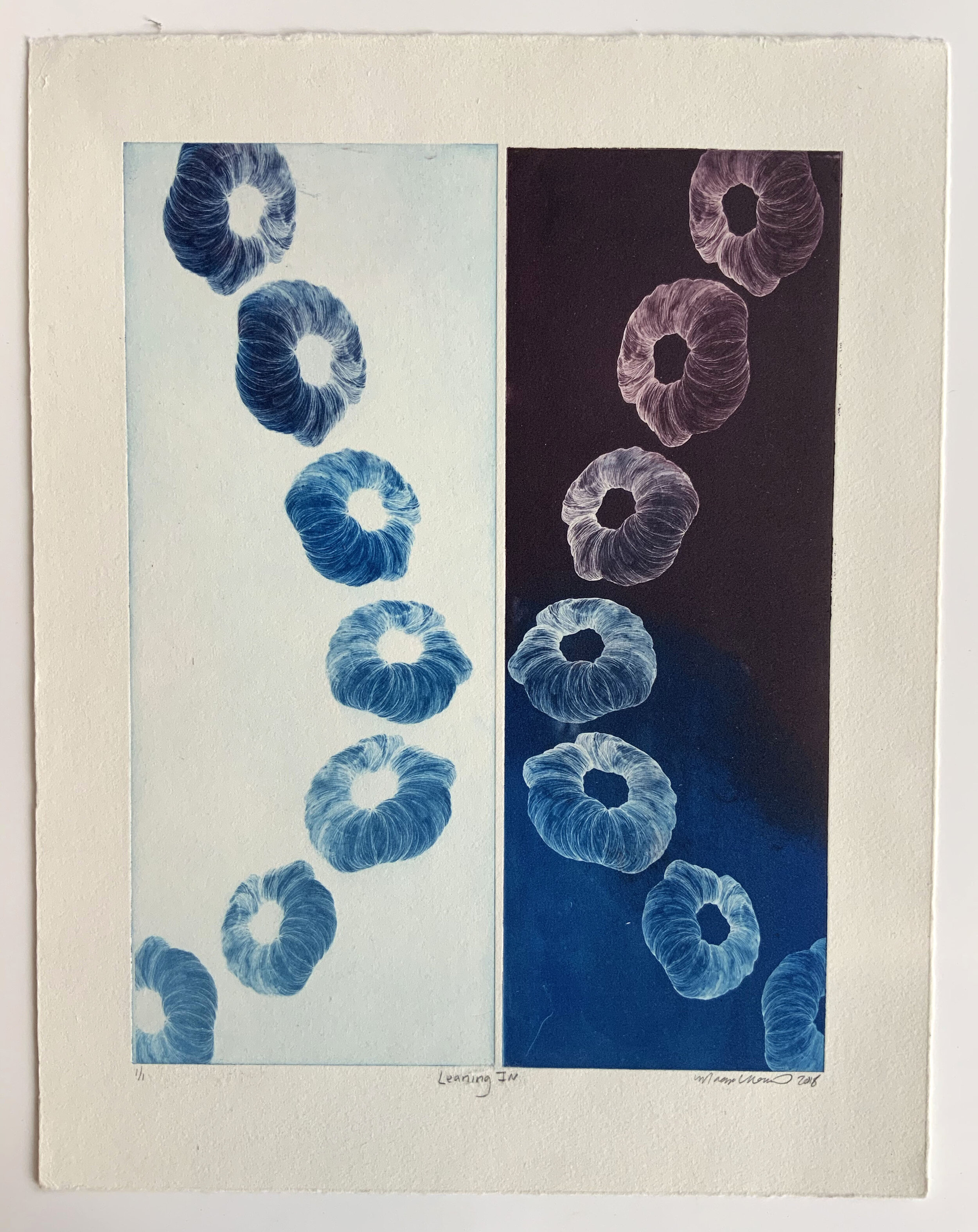 "Leaning In" photopolymer intaglio 