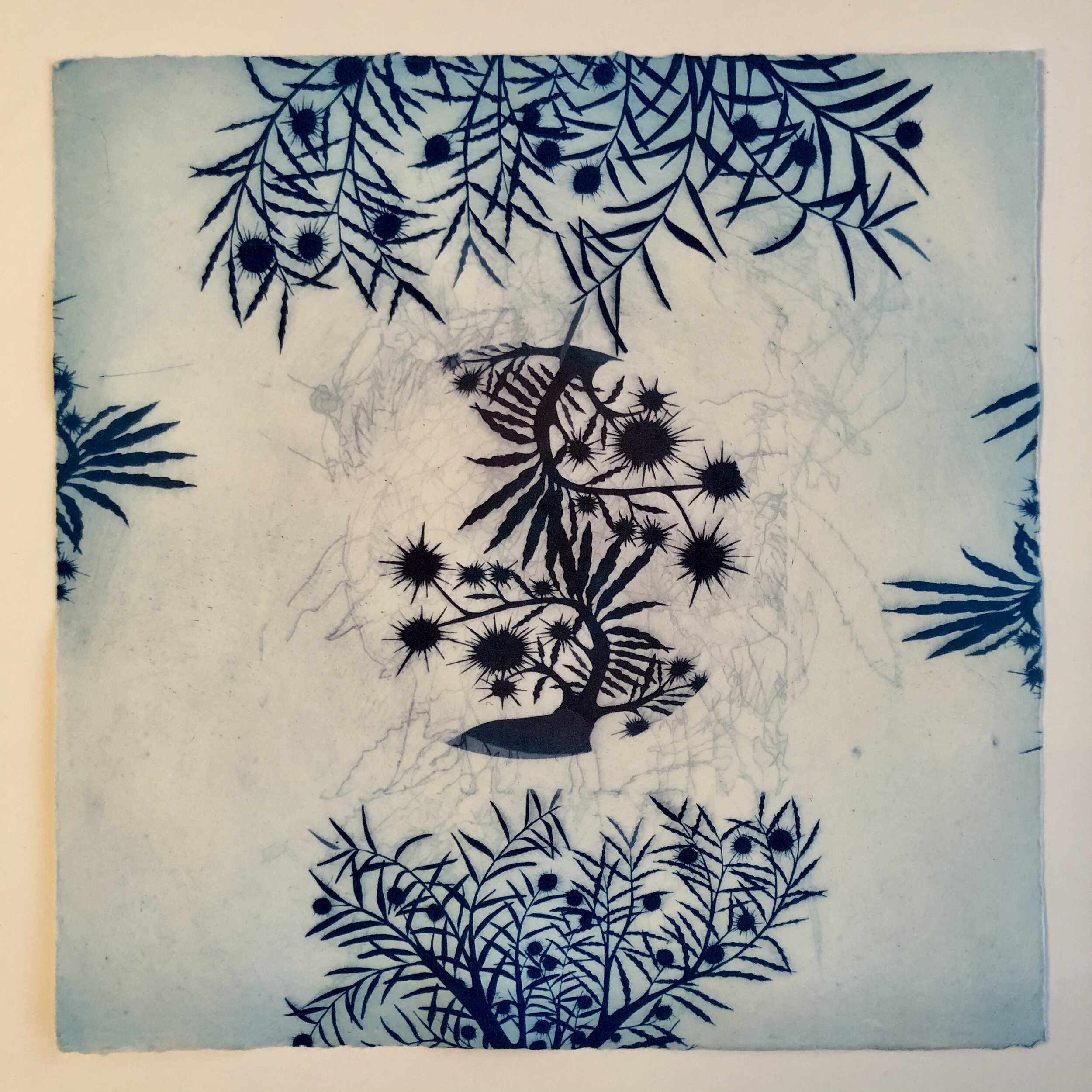 "Silhouette Tile" photopolymer intaglio on Hahnemühle Copperplate paper