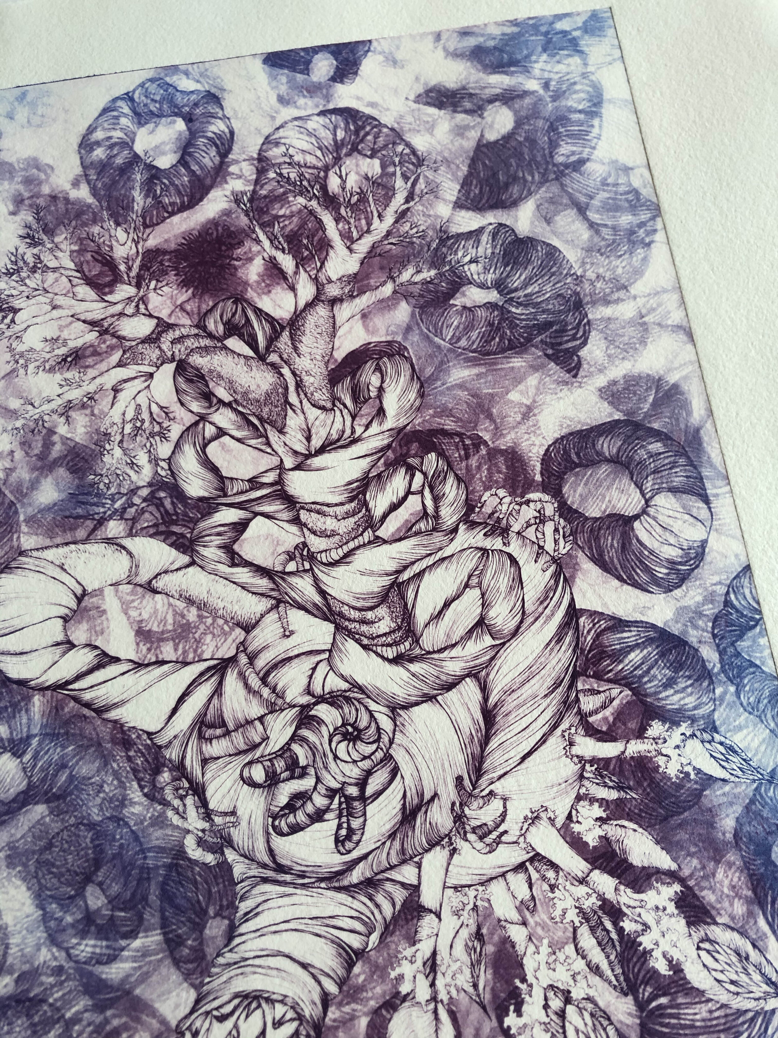 "Anthropocenic Torque" photopolymer intaglio