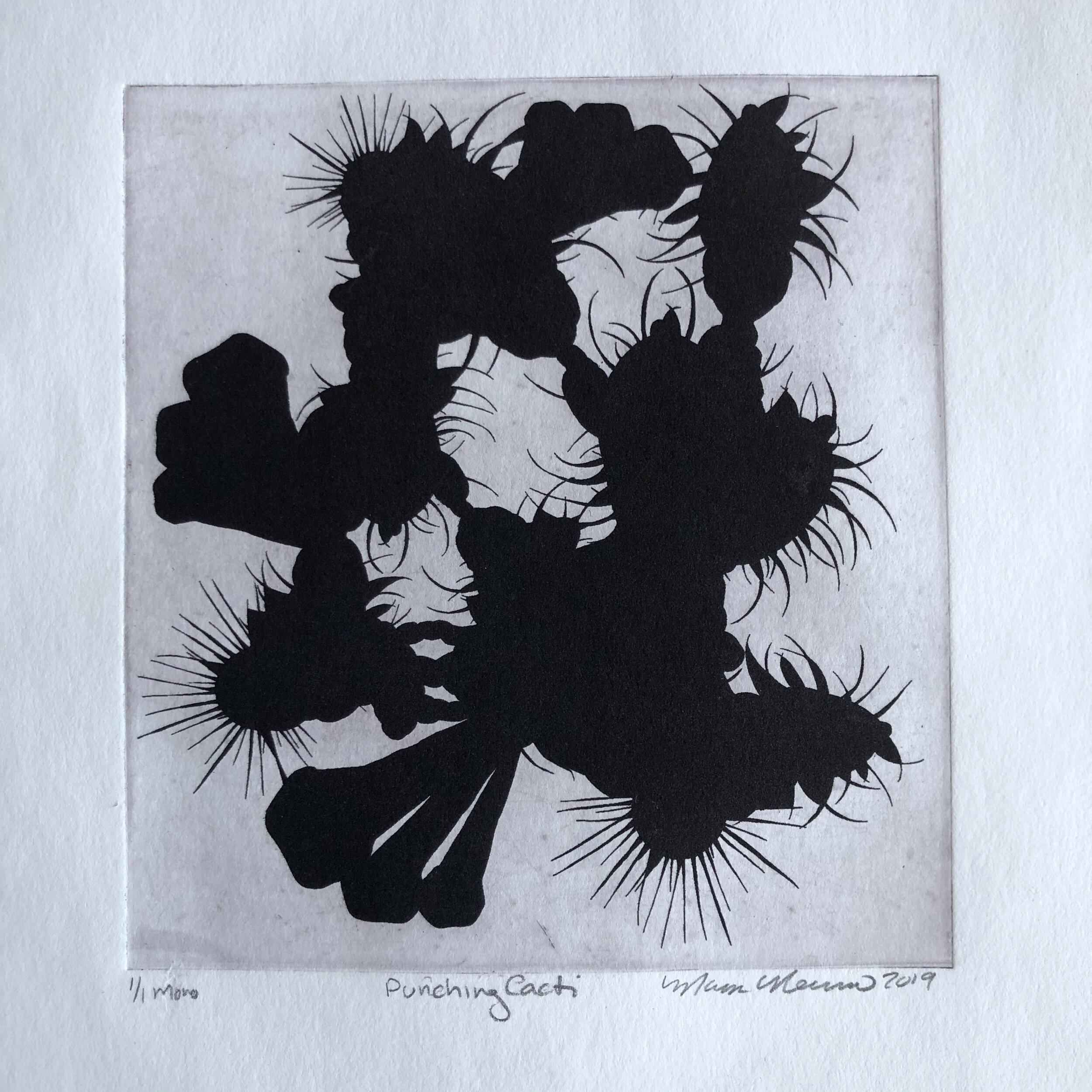 "Cacti Puncher' photopolymer print