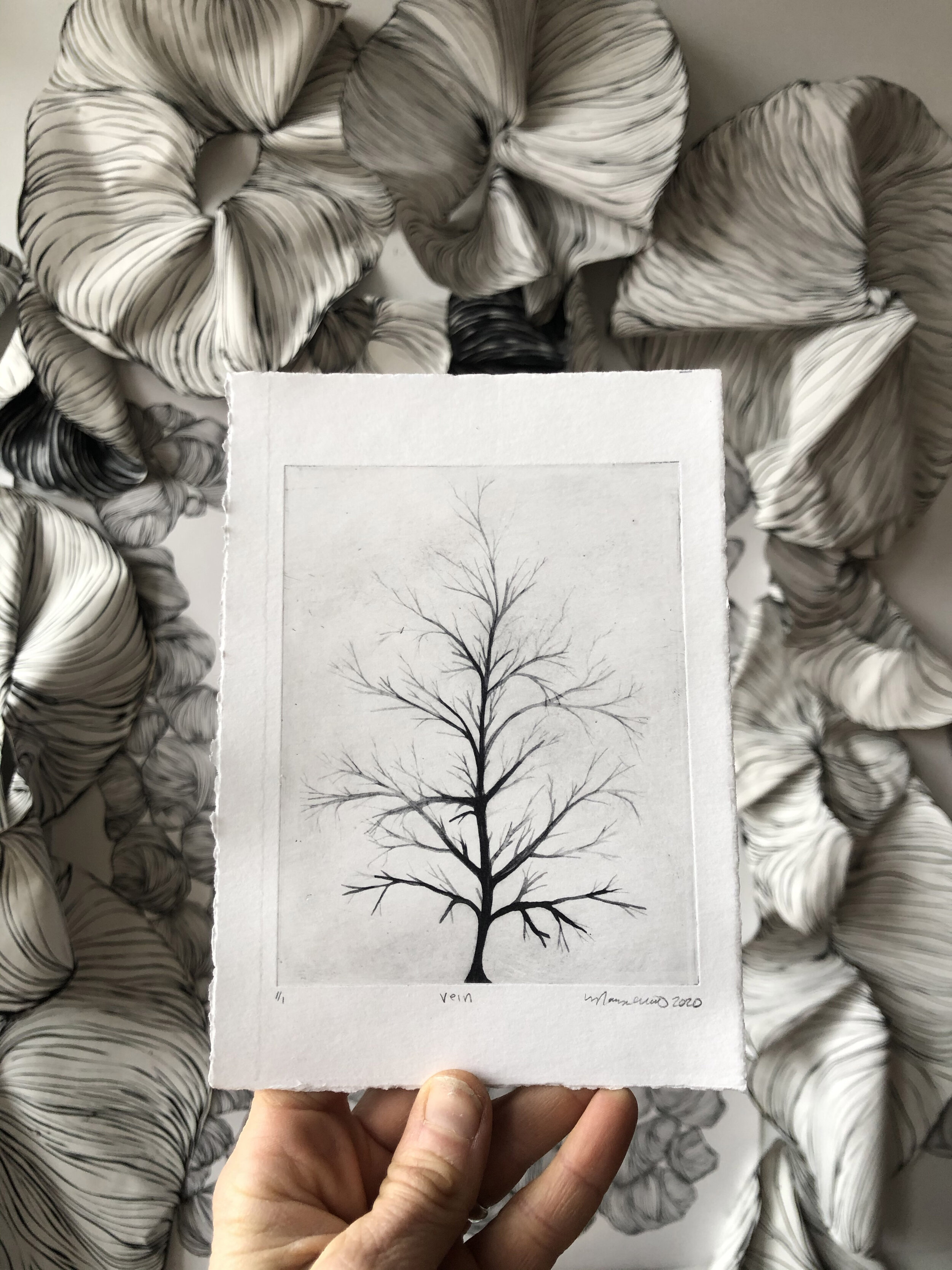 "Vein" small photopolymer print