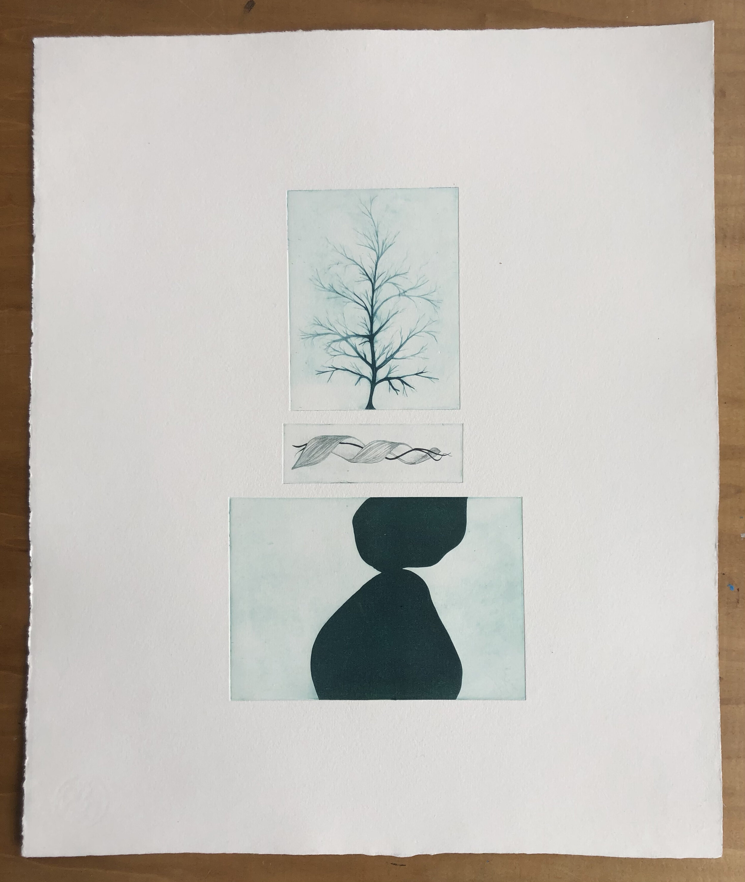 "in Alignment" photopolymer triptych 